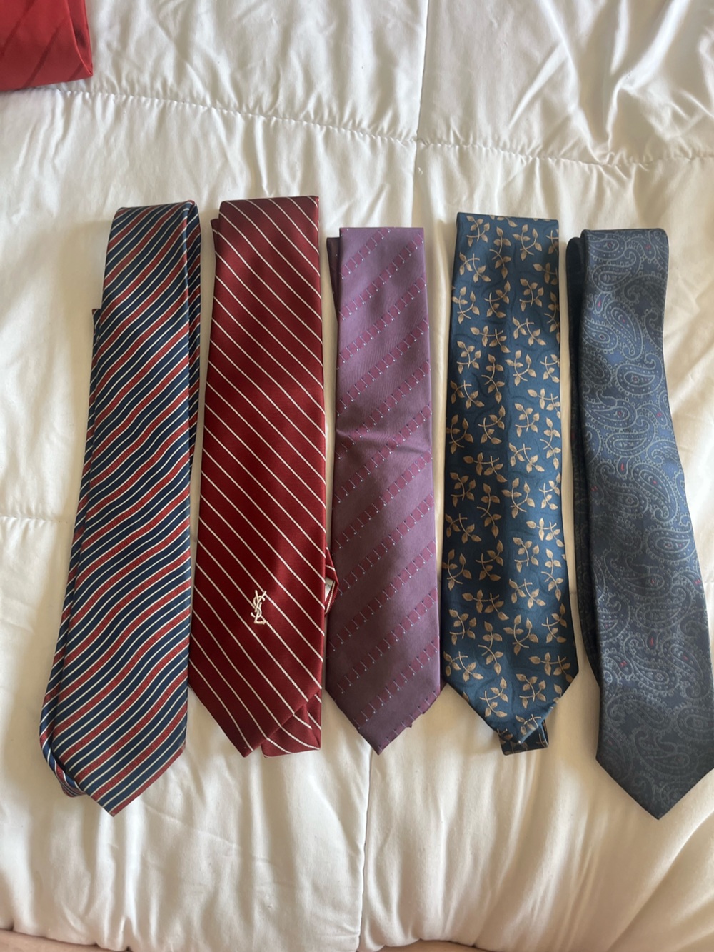 Yves Saint Laurent - collection of 5 Silk Ties
